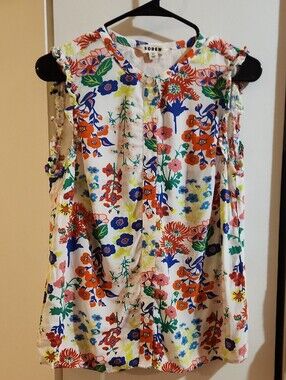 Vintage Botanical Boden Sleeveless Women's Blouse Sz 10